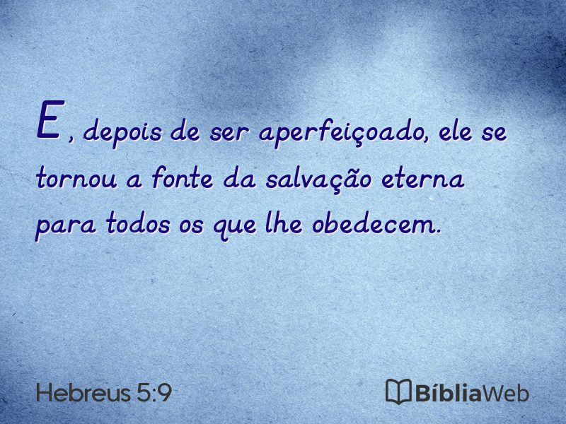 Hebreus 5:9 em imagem para compartilhar