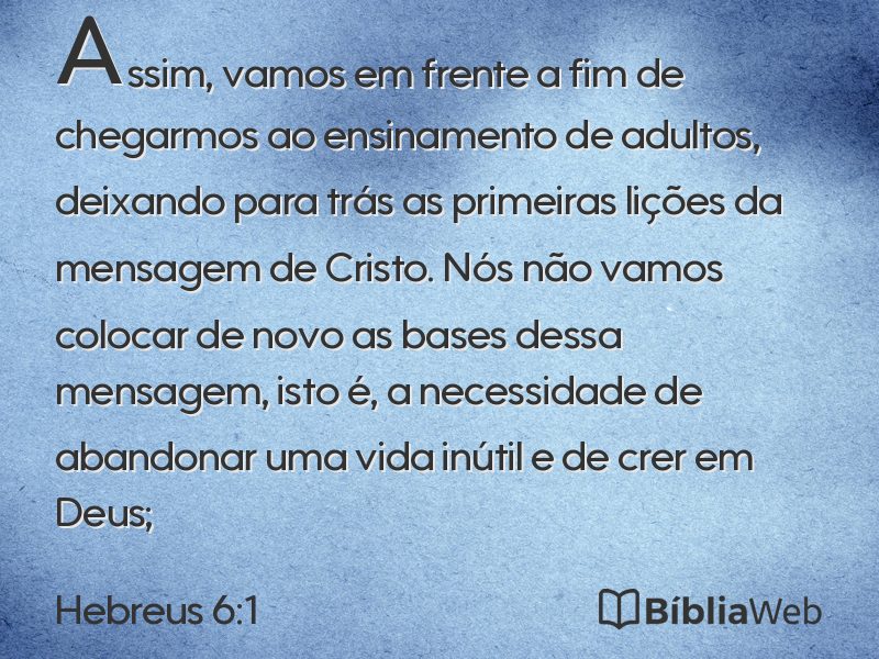 Hebreus 6:1 em imagem para compartilhar