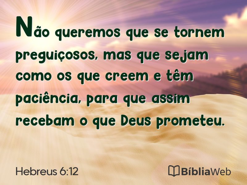 Hebreus 6:12 em imagem para compartilhar