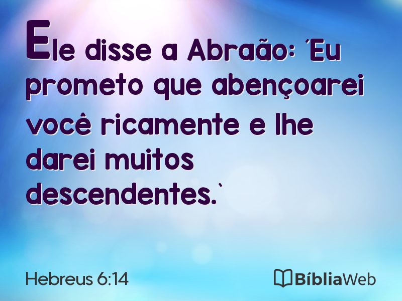Hebreus 6:14 em imagem para compartilhar