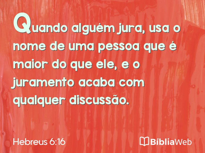 Hebreus 6:16 em imagem para compartilhar