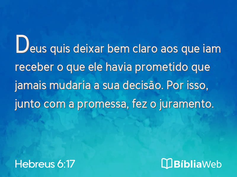 Hebreus 6:17 em imagem para compartilhar