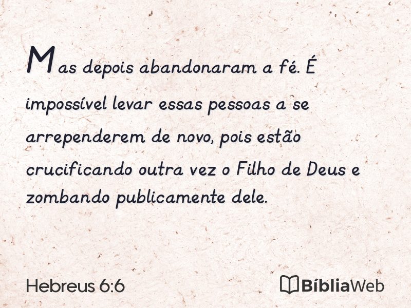 Hebreus 6:6 em imagem para compartilhar
