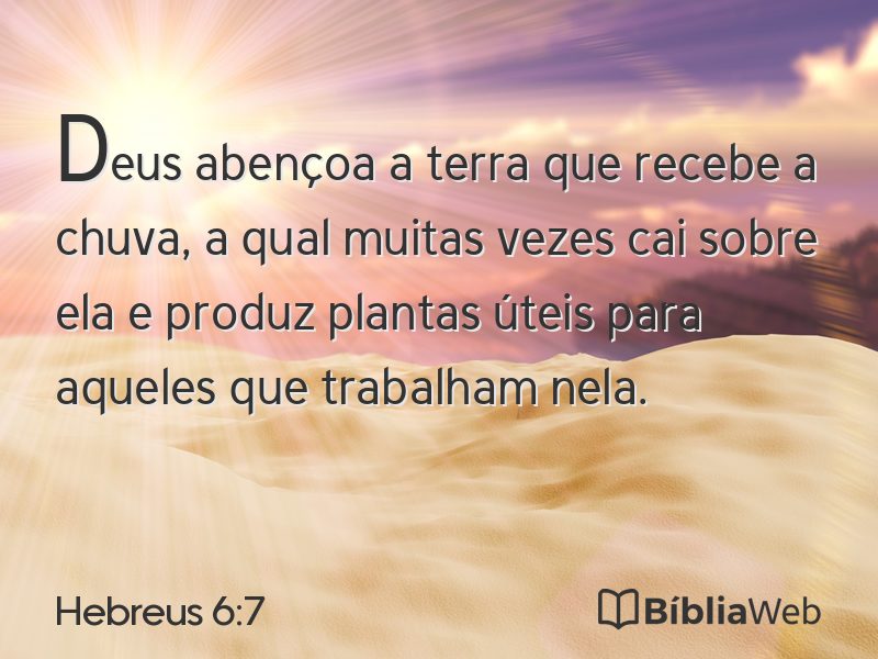 Hebreus 6:7 em imagem para compartilhar