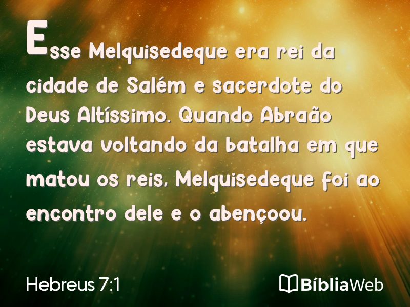 Hebreus 7:1 em imagem para compartilhar