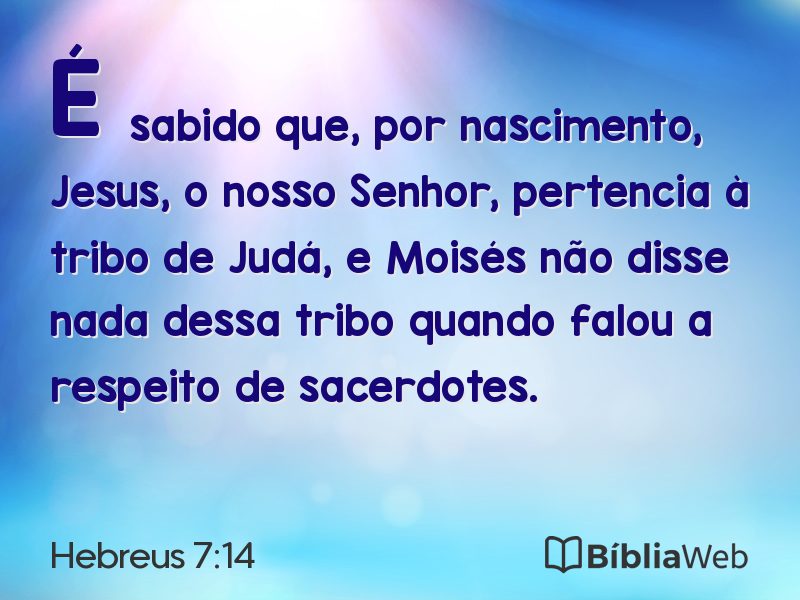 Hebreus 7:14 em imagem para compartilhar