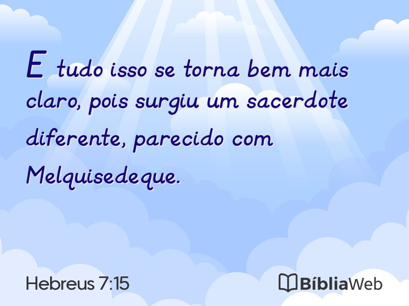 Hebreus 7:15 em imagem para compartilhar