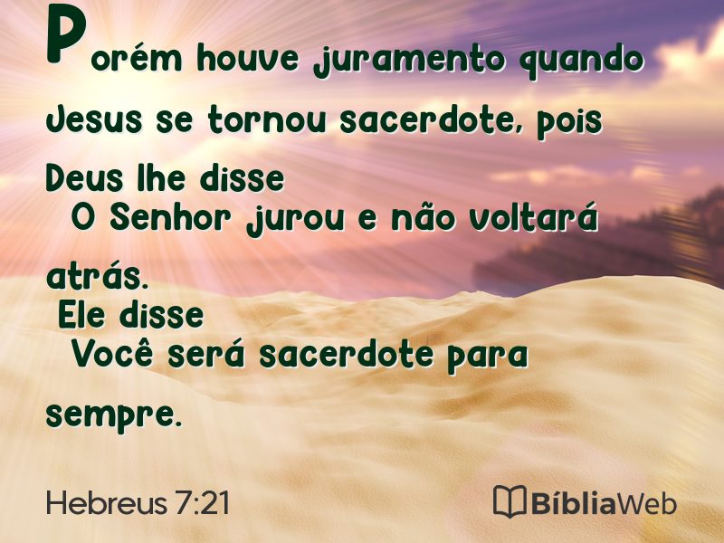 Hebreus 7:21 em imagem para compartilhar