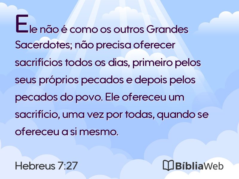 Hebreus 7:27 em imagem para compartilhar