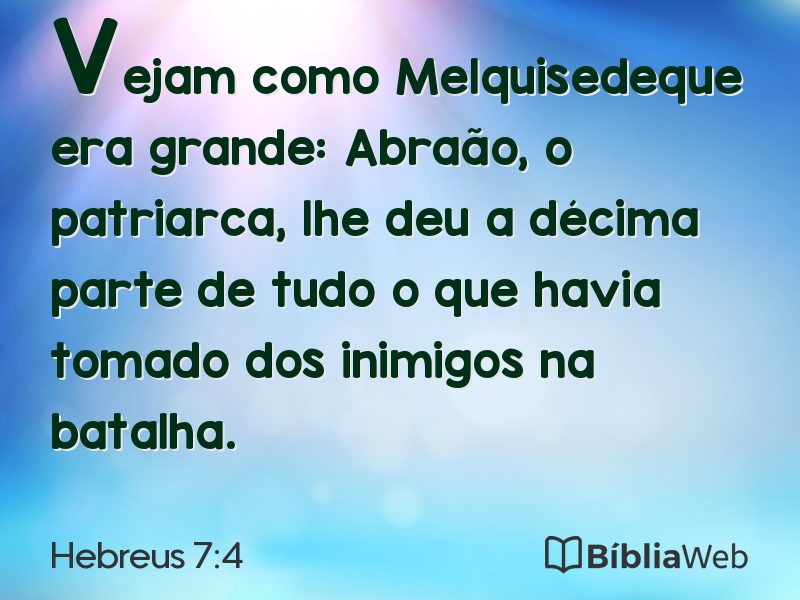 Hebreus 7:4 em imagem para compartilhar
