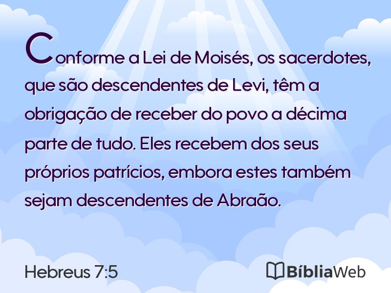 Hebreus 7:5 em imagem para compartilhar