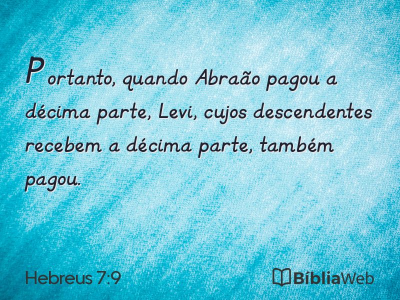 Hebreus 7:9 em imagem para compartilhar