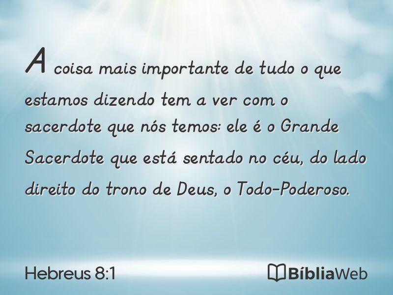 Hebreus 8:1 em imagem para compartilhar
