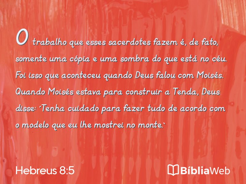 Hebreus 8:5 em imagem para compartilhar