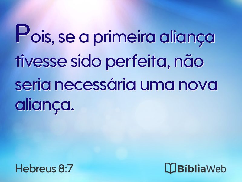 Hebreus 8:7 em imagem para compartilhar