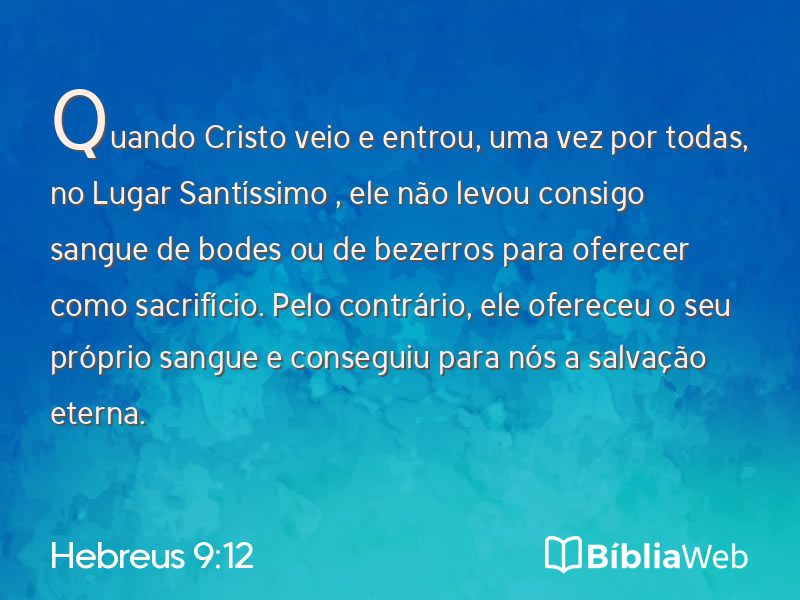 Hebreus 9:12 em imagem para compartilhar
