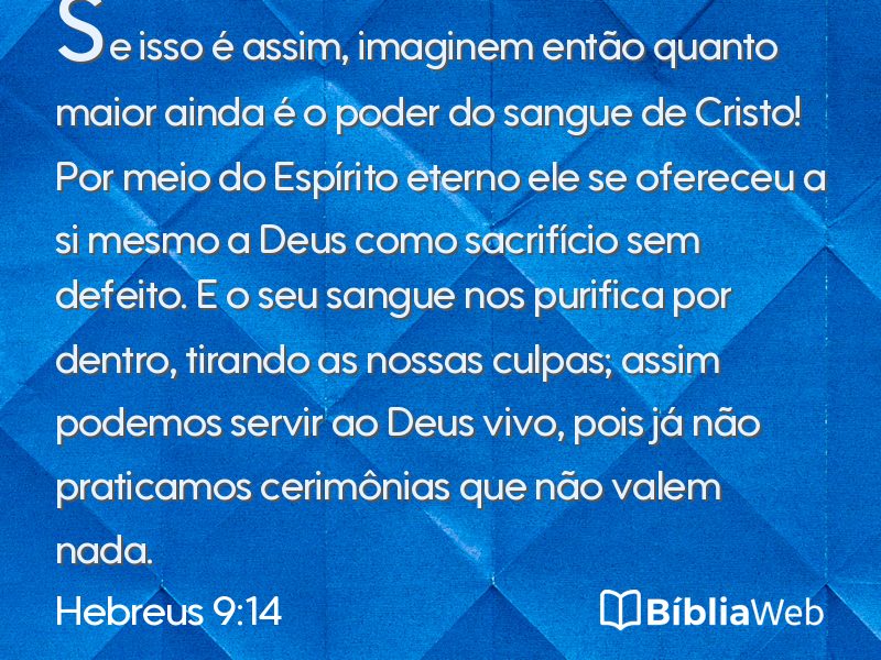 Hebreus 9:14 em imagem para compartilhar