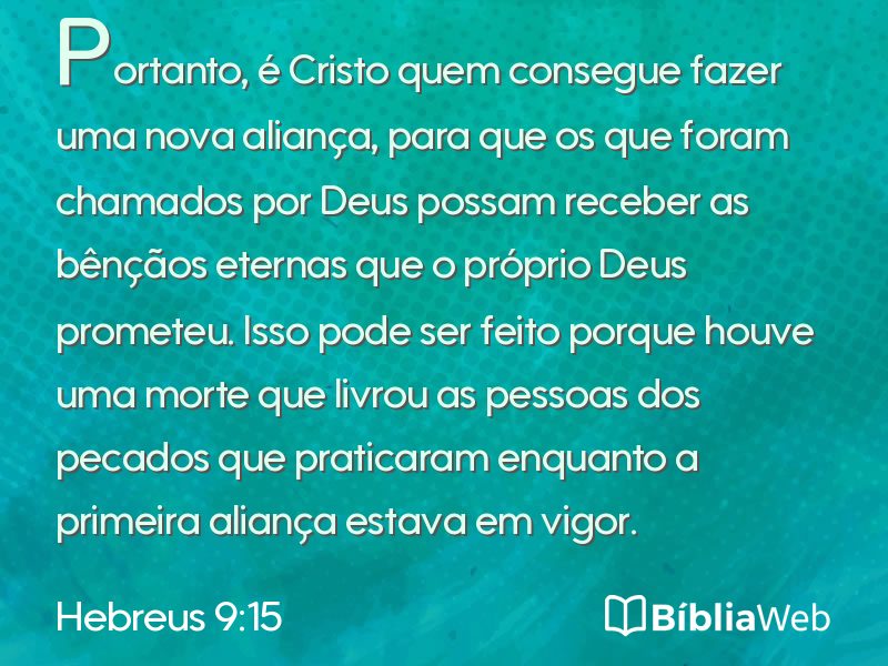 Hebreus 9:15 em imagem para compartilhar