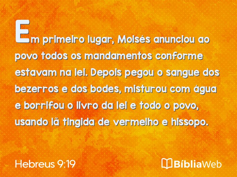 Hebreus 9:19 em imagem para compartilhar