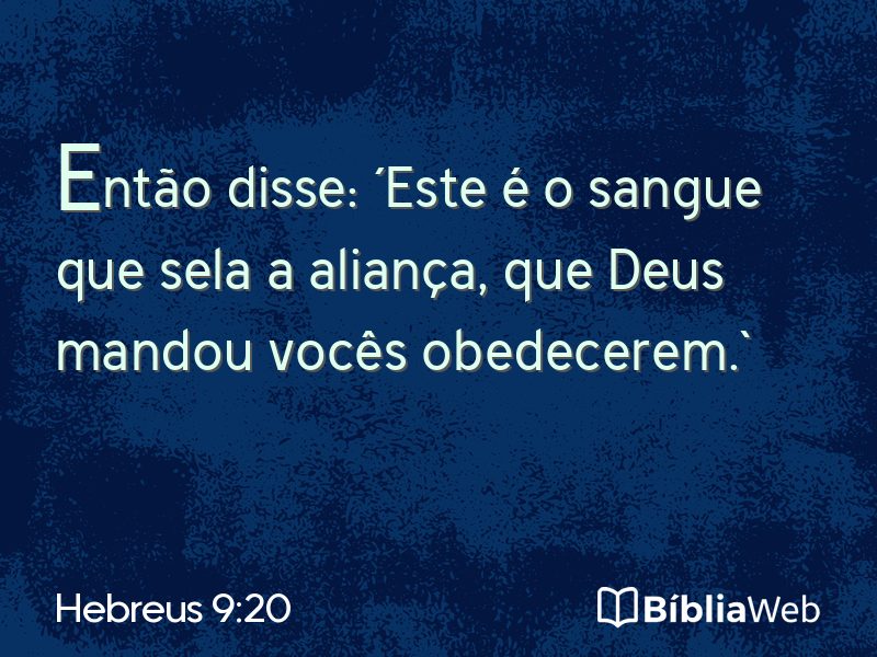 Hebreus 9:20 em imagem para compartilhar