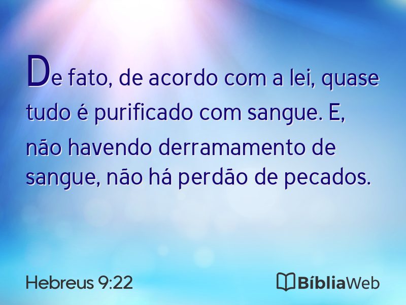 Hebreus 9:22 em imagem para compartilhar