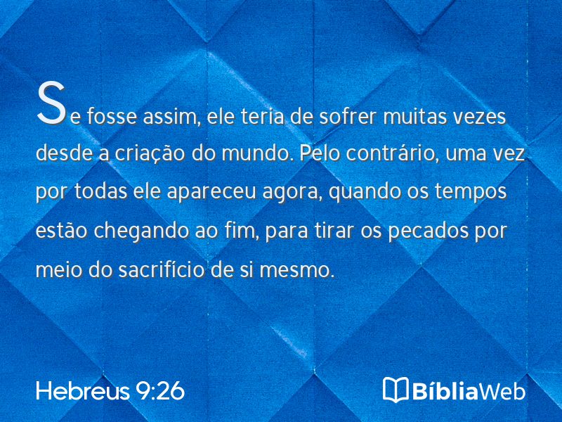 Hebreus 9:26 em imagem para compartilhar