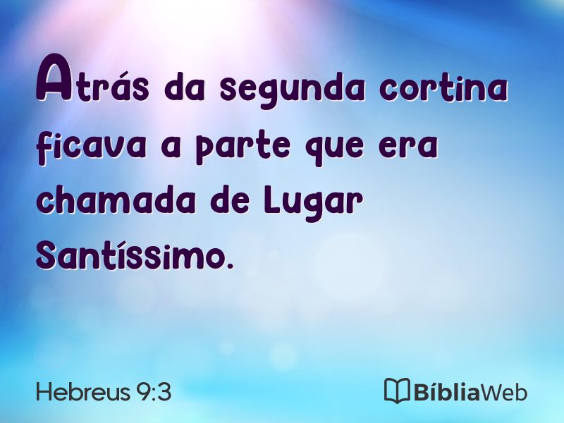 Hebreus 9:3 em imagem para compartilhar