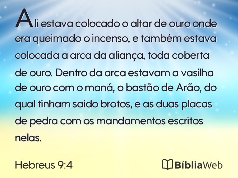 Hebreus 9:4 em imagem para compartilhar