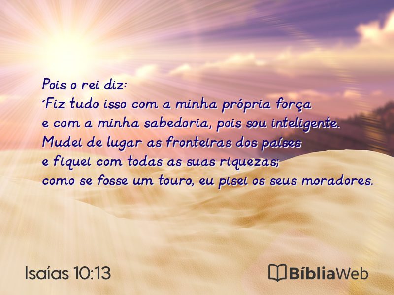 Isaías 10:13 em imagem para compartilhar