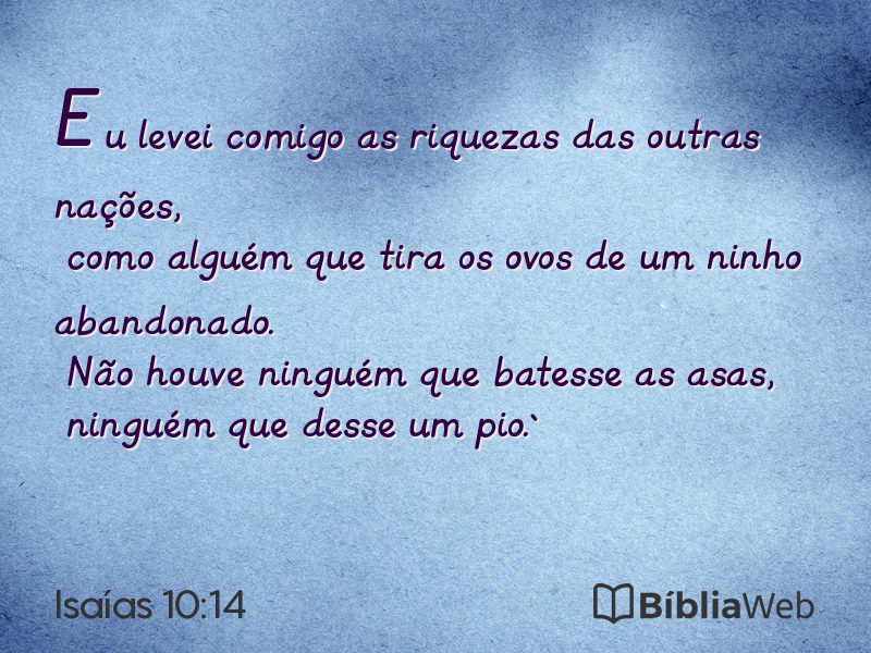 Isaías 10:14 em imagem para compartilhar