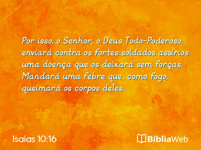 Isaías 10:16 em imagem para compartilhar