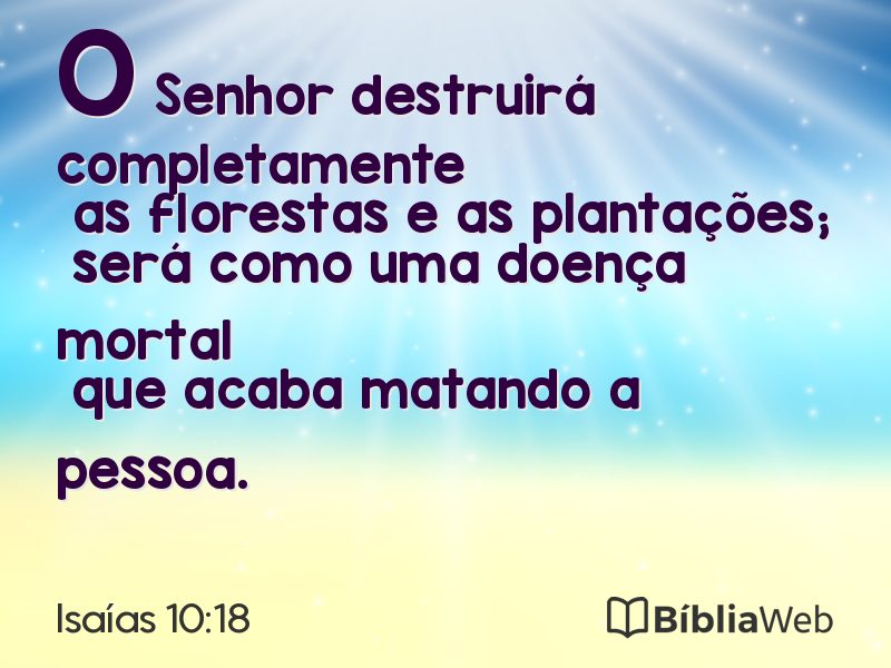 Isaías 10:18 em imagem para compartilhar