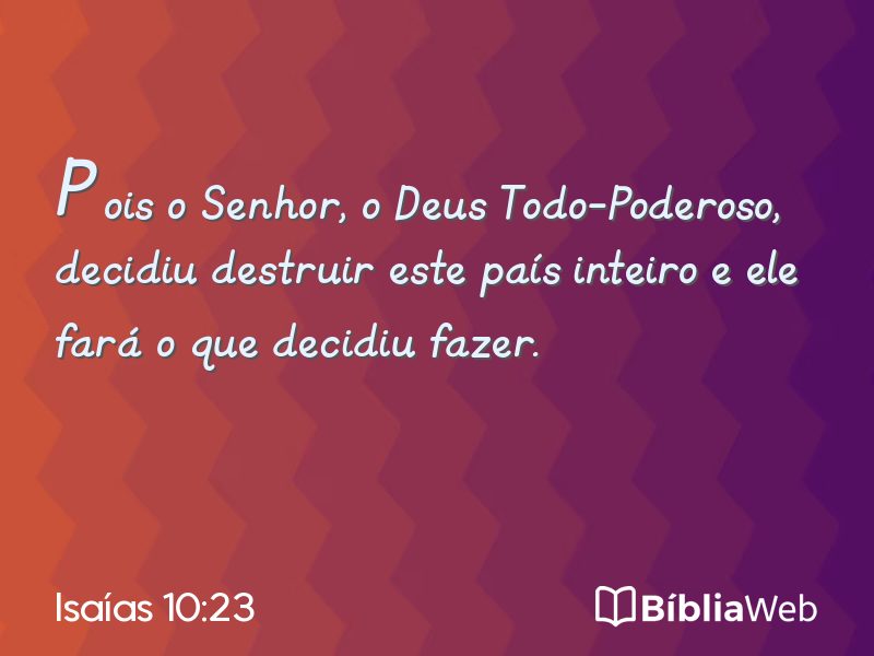 Isaías 10:23 em imagem para compartilhar