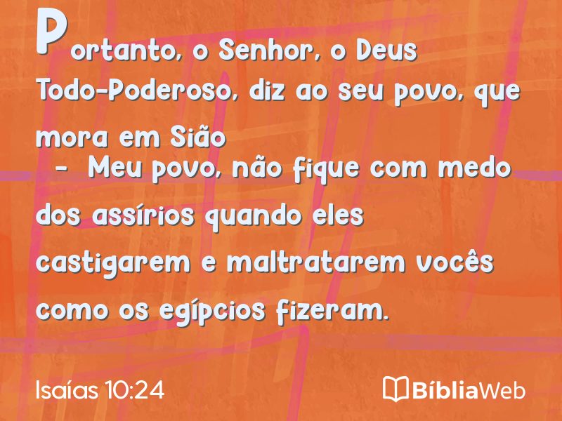 Isaías 10:24 em imagem para compartilhar