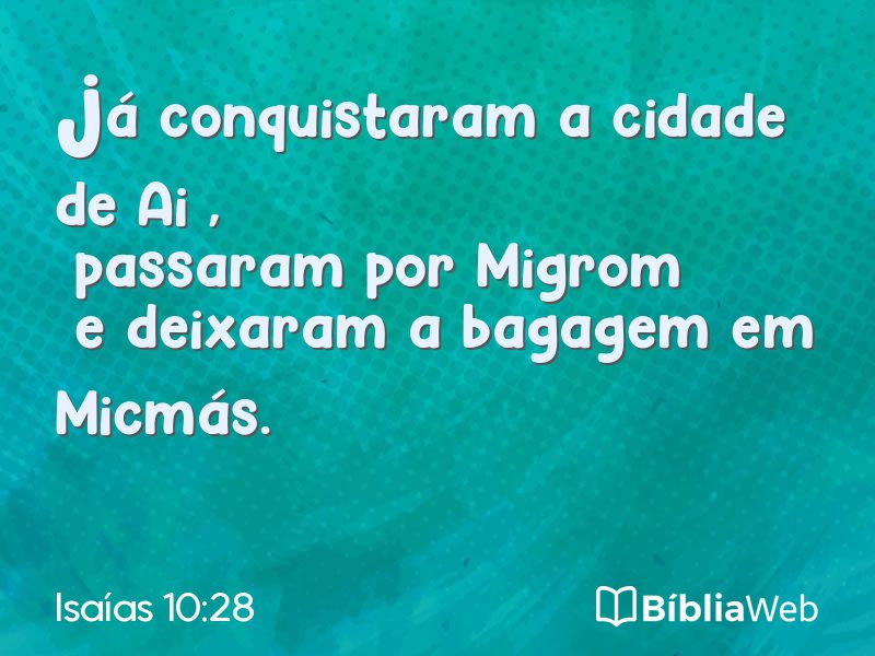 Isaías 10:28 em imagem para compartilhar