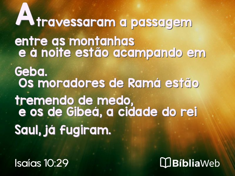 Isaías 10:29 em imagem para compartilhar