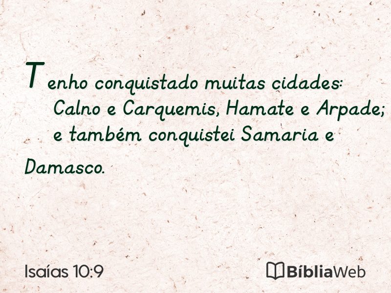 Isaías 10:9 em imagem para compartilhar