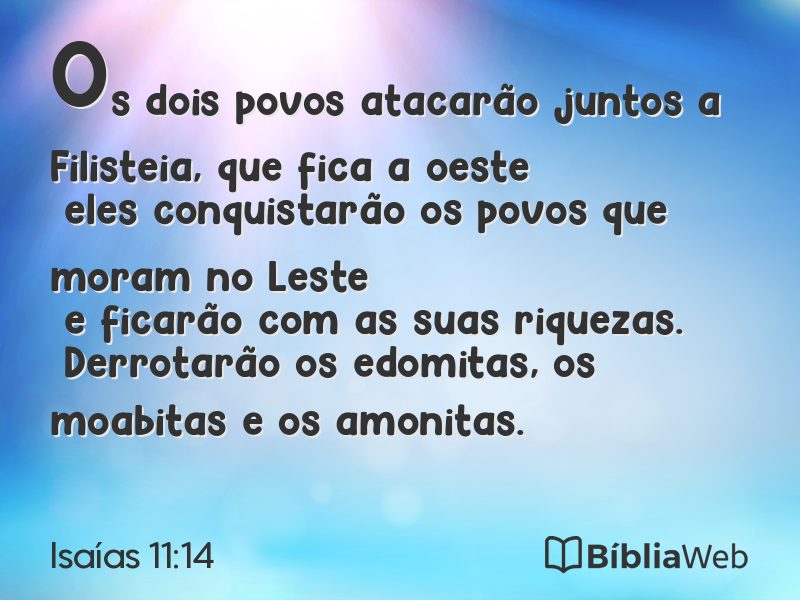Isaías 11:14 em imagem para compartilhar