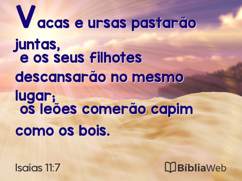 Isaías 11:7 em imagem para compartilhar