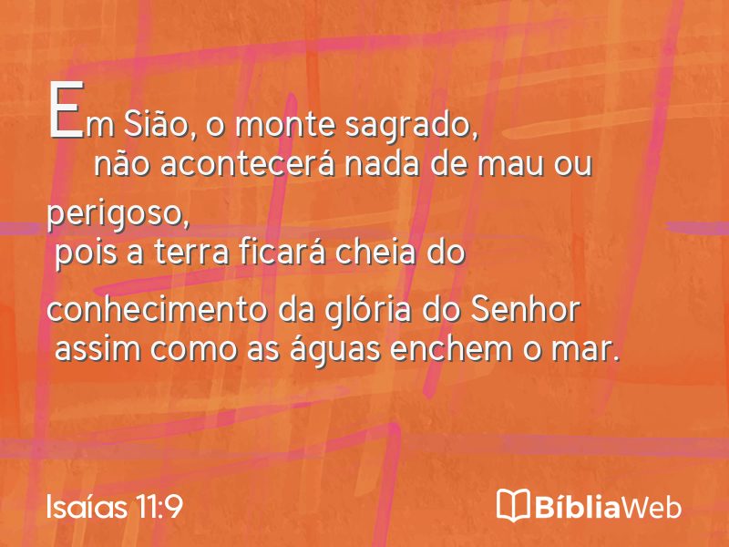Isaías 11:9 em imagem para compartilhar