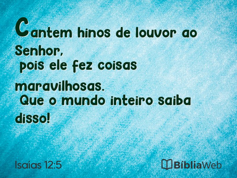 Isaías 12:5 em imagem para compartilhar