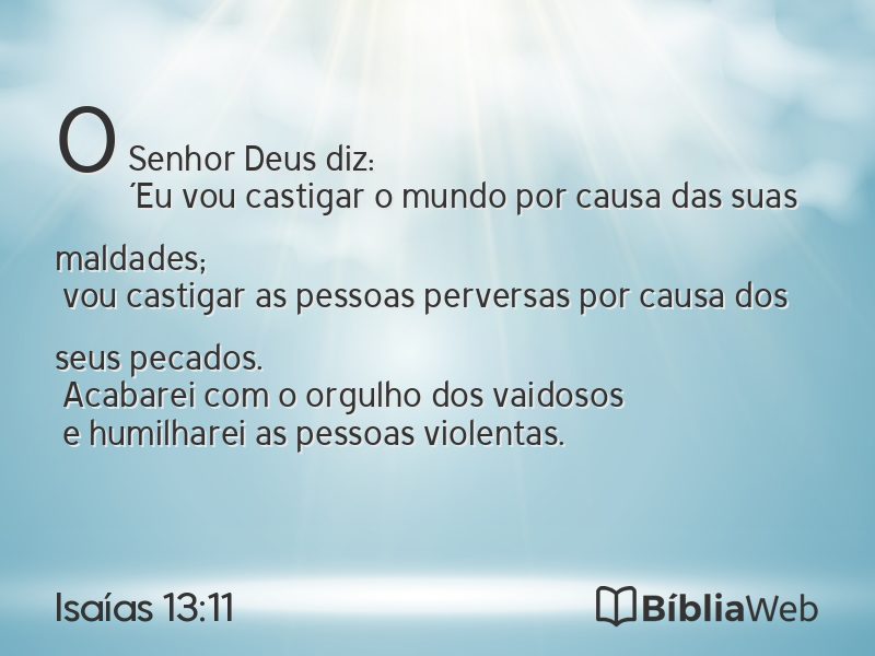 Isaías 13:11 em imagem para compartilhar