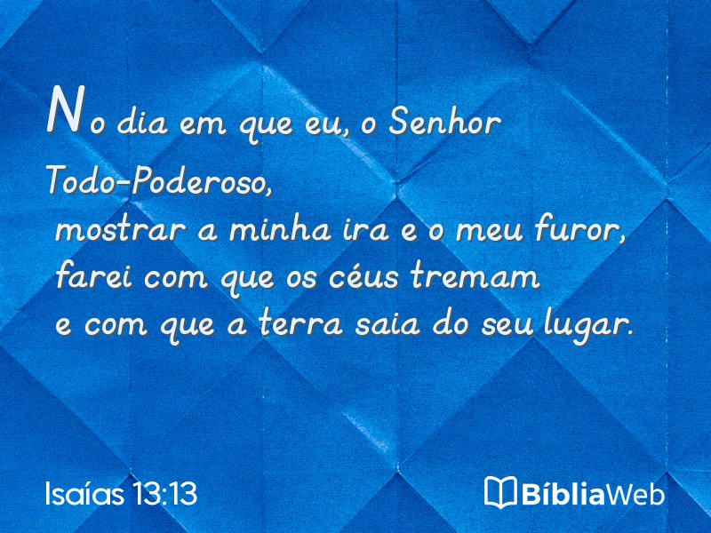 Isaías 13:13 em imagem para compartilhar