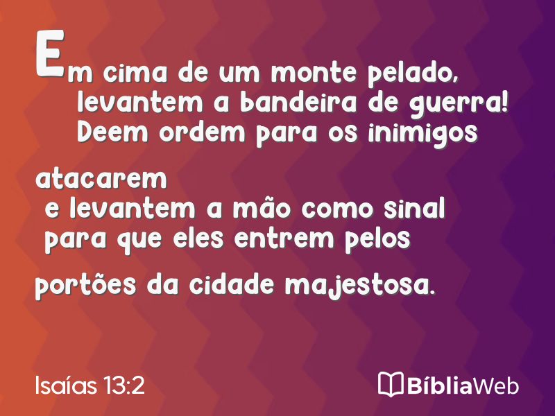 Isaías 13:2 em imagem para compartilhar