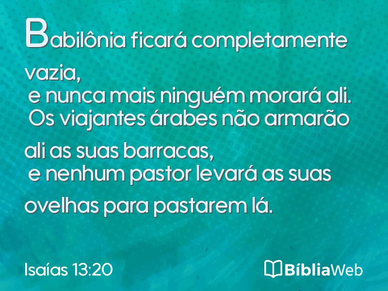 Isaías 13:20 em imagem para compartilhar