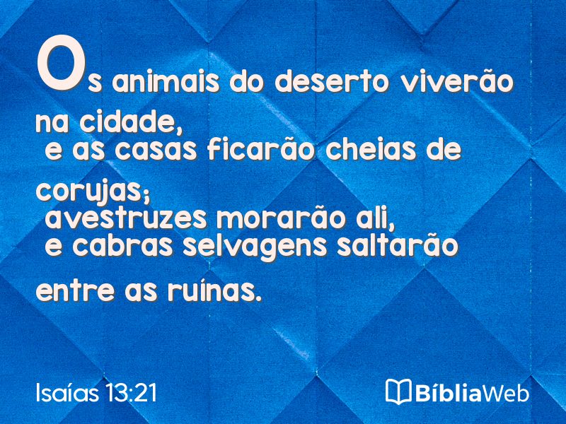 Isaías 13:21 em imagem para compartilhar