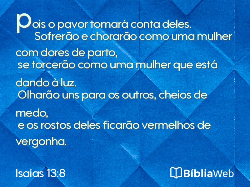 Isaías 13:8 em imagem para compartilhar