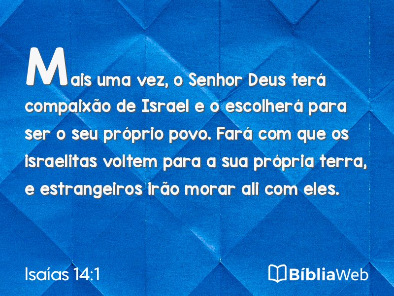 Isaías 14:1 em imagem para compartilhar