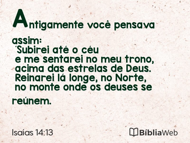 Isaías 14:13 em imagem para compartilhar