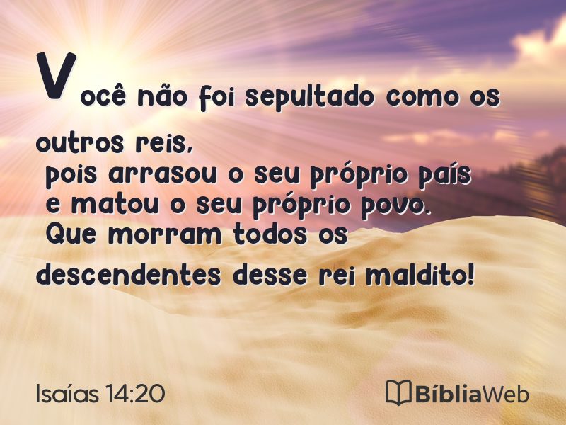 Isaías 14:20 em imagem para compartilhar